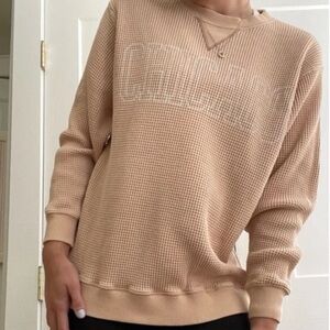 Aerie Eagle knit Chicago oversized pullover Crewneck Sweater size XS